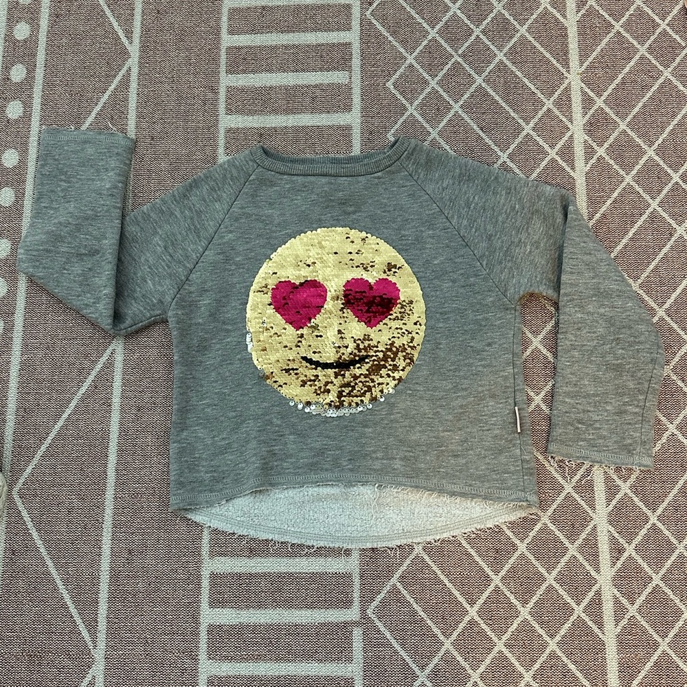 Zara Girls Emoji Distressed Sweatshirt